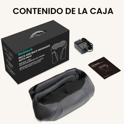 Miniatura 8 de Nekteck - Masajeador Shiatsu para cuello y espalda con calor relajante, masajeador de hombros para alivio del dolor de tejido profundo, herramientas