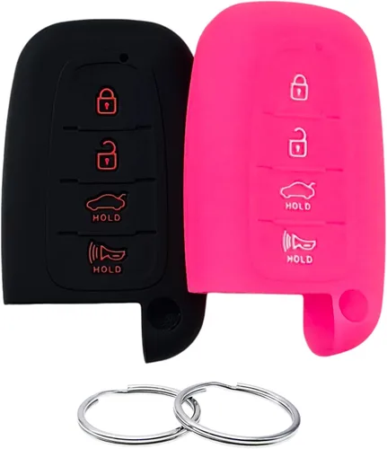Miniatura 7 de REPROTECTING Funda de Llavero de Goma de Silicona Compatible con Hyundai Azera Elantra GT Equus Genesis Santa Fe Tucson Veloster Veracruz Kia Forte