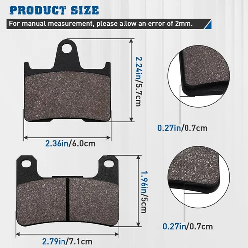 Miniatura 4 de Pastillas de freno delanteras y traseras para Suzuki GSXR 1000 2004 2005 2006, GSXR 600 2004 2005, GSXR 750 2004 2005
