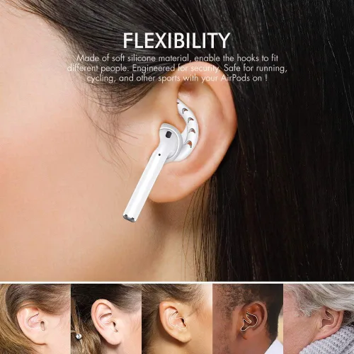 Miniatura 5 de AhaStyle 3 pares de ganchos para las orejas para AirPods, accesorios de silicona compatibles con auriculares Apple AirPods y EarPods (blanco leche)
