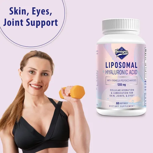 Miniatura 5 de Suplementos de ácido hialurónico liposomal de 1000 mg de alto biodisponibles cápsulas de ácido hialurónico dietético con polisacáridos de tremella