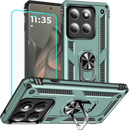 Miniatura 12 de Funda para Moto E Phone Case, Moto E con protector de pantalla HD, fundas protectoras de grado militar con anillo para Moto E 2020 (rojo)