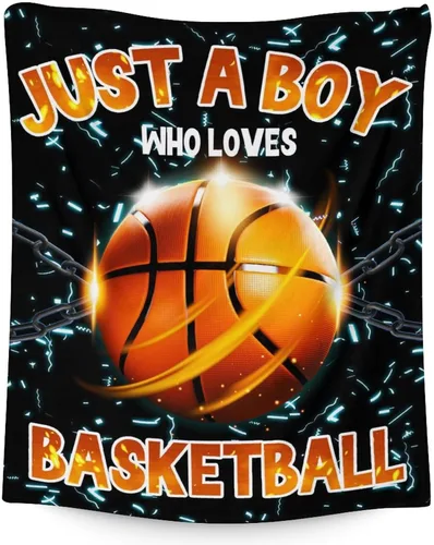 Mantas de baloncesto – Manta suave y mullida para niños – Manta pequeña de 30 x 40 pulgadas para sala de estar y oficina – Manta deportiva negra de
