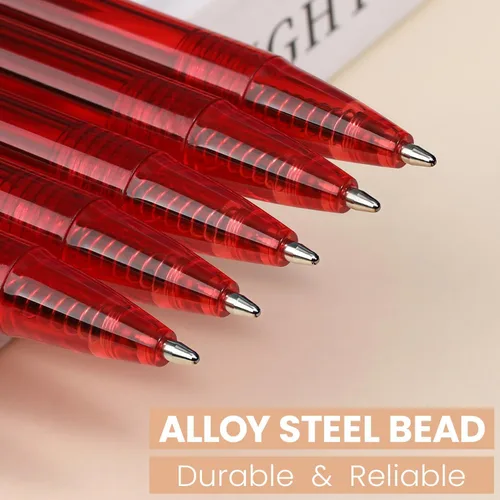 Miniatura 3 de Bolígrafos rojos a granel, paquete de 30 bolígrafos retráctiles, punta media de 0.039 pulgadas, bolígrafos de tinta roja a granel para profesores