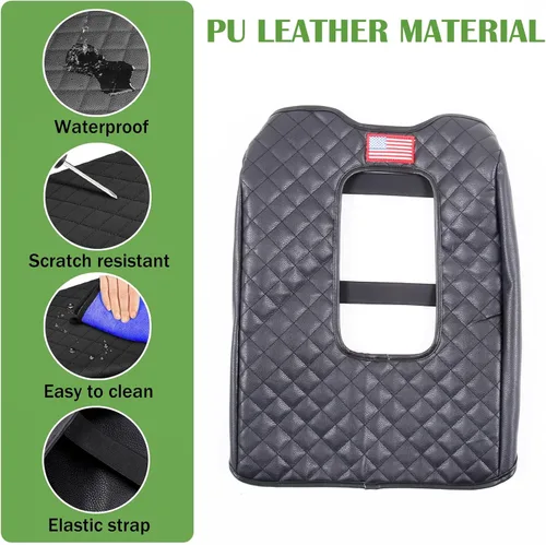 Miniatura 4 de Funda de Reposabrazos para Consola Central de Coche, Compatible con Toyota Tundra 2007-2021, Funda de Reposabrazos de Cuero Impermeable, Cojín Negro