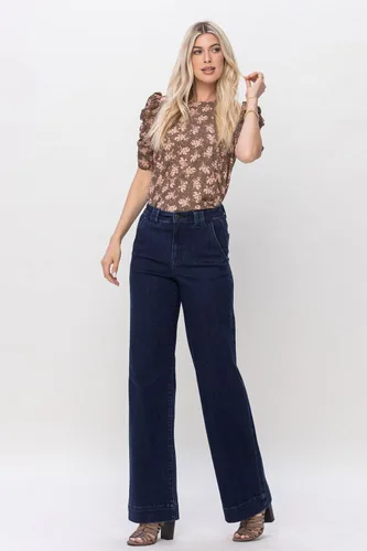 Miniatura 2 de Fiercely Bella Boutique' Pantalones de cintura alta con dobladillo ancho (estilo 82471)