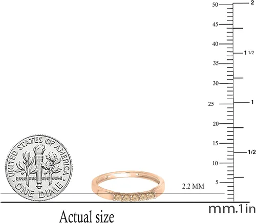 Miniatura 13 de Dazzlingrock Collection Anillo de boda redondo de 5 piedras preciosas o diamantes para mujer en oro macizo de 10 K/14 K/18 K