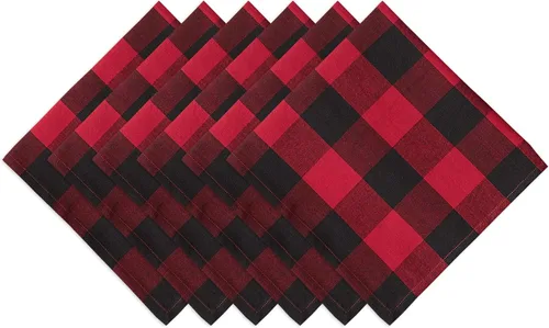 Miniatura 12 de DII Buffalo Check Collection - Juego de manteles individuales clásicos de granja, 13x19, naranja y negro, 6 piezas