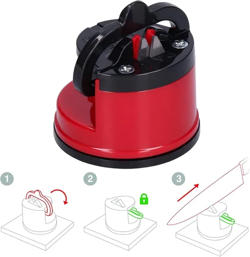 Miniatura 2 de Herramienta para afilar cuchillos, afilador de cuchillos manual pequeño de alta dureza para encimera con ventosa para cuchillo para tijeras