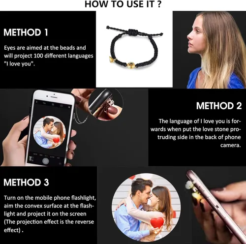Miniatura 4 de Pulsera personalizada con imagen en el interior, pulseras personalizadas para parejas de proyección de fotos para él y ella, pulseras a juego