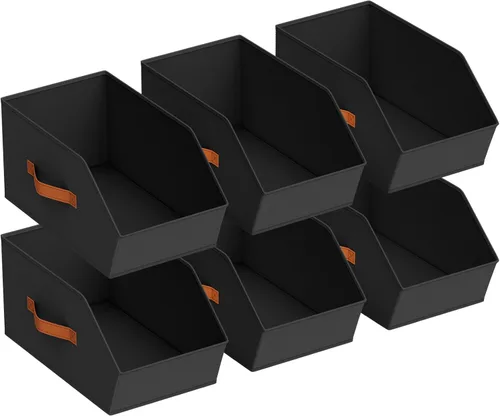 Miniatura 20 de Homsorout Cubos grandes de almacenamiento para armario, con doble asa para ropa, toallas, juguetes, organizadores de estantes para dormitorio