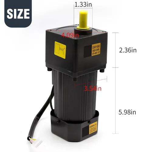 Miniatura 7 de Motor de engranaje de la CA de 250W 5K 110V, motor variable ajustable del reductor del engranaje con el regulador de la velocidad para la industria