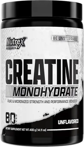 Nutrex Research Polvo de monohidrato de creatina ultra pura sin sabor | Polvo de creatina micronizada 5G para ganancia muscular, fuerza, resistencia