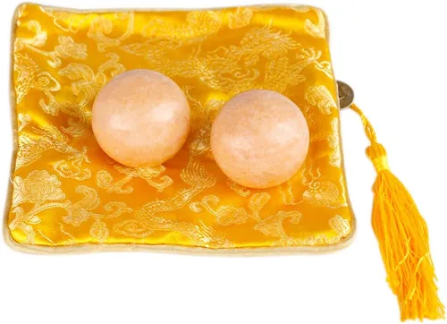 BRABUD TQ98 - Un par de bolas de ejercicio de salud de mármol natural de 1.4 pulgadas con bolsa