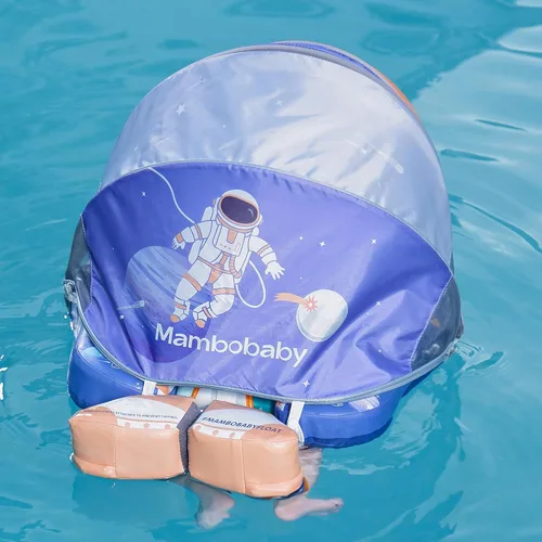 Miniatura 5 de Mambobaby Flotador Mejorado Añadir Cola Flotador para Bebé con Toldo para Anillo de Natación de Cintura Infantil Entrenador de Natación Flotadores