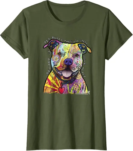 Miniatura 62 de Beware Of Pit Bulls, Dean Russo Pitbull Original - Camiseta para amantes de los perros, Negro