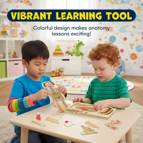Miniatura 6 de Kidzlane Rompecabezas de Madera de 29 Piezas para Niños Pequeños y Niños - Juego de Rompecabezas de Anatomía de Niño - Rompecabezas de Anatomía