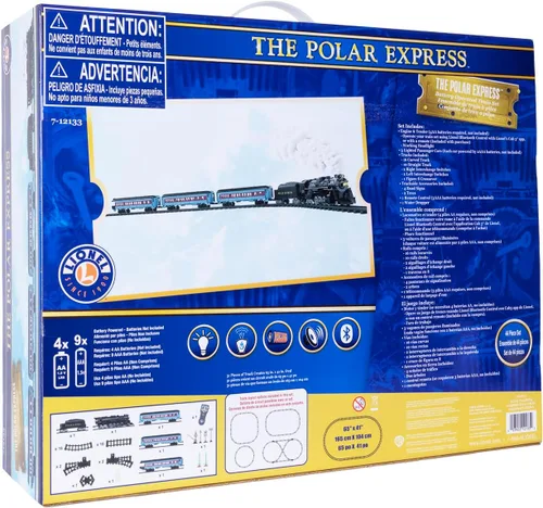 Miniatura 22 de Lionel El Expreso Polar Juego de Tren Batería Escala O con Control Remoto, Locomotora, Vagones de Tren y Pista con Sonidos Auténticos de Tren, Luces