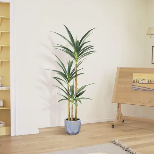 Miniatura 7 de Waoops - Árbol artificial de 1.43 metros con planta de agave falsa de 3 cabezas en maceta de plástico, árbol falso para decoración del hogar