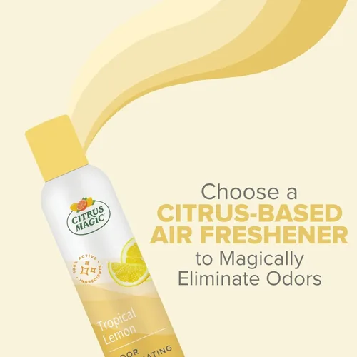 Miniatura 4 de Citrus Magic Spray ambientador que elimina olores, limón tropical, 3 onzas, paquete de 3