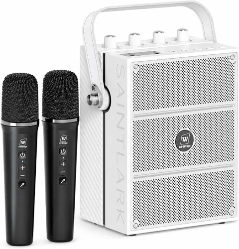 Miniatura 10 de Amplificador de voz potente de 100 W con 2 micrófonos inalámbricos, altavoz portátil con sonido profesional grande con micrófono, altavoz Bluetooth