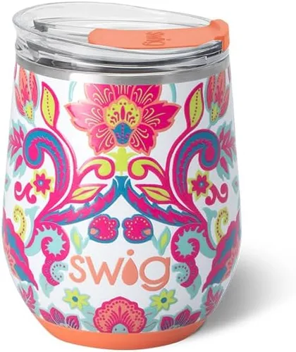 Miniatura 15 de Swig Life Vaso de vino de 12 onzas con tapa, acero inoxidable, apto para lavavajillas, portátil, triple aislamiento (todos los americanos)