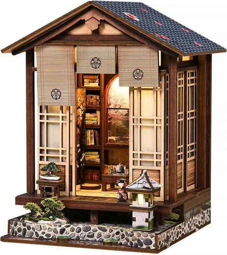 Miniatura 9 de Kit de rincón de libros, kit de casa de muñecas en miniatura, japonés para adultos y adolescentes, decoración de estantería de casa pequeña