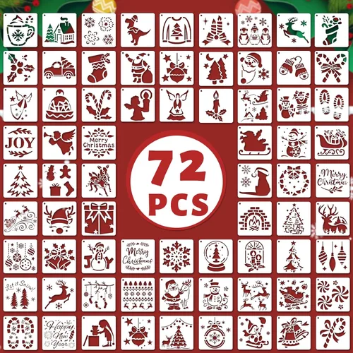 Miniatura 20 de 72 plantillas para el día de San Valentín de 3 x 3 pulgadas para pintar, diseño de corazón rojo, beso, rosa roja, flecha de Cupido, plantillas