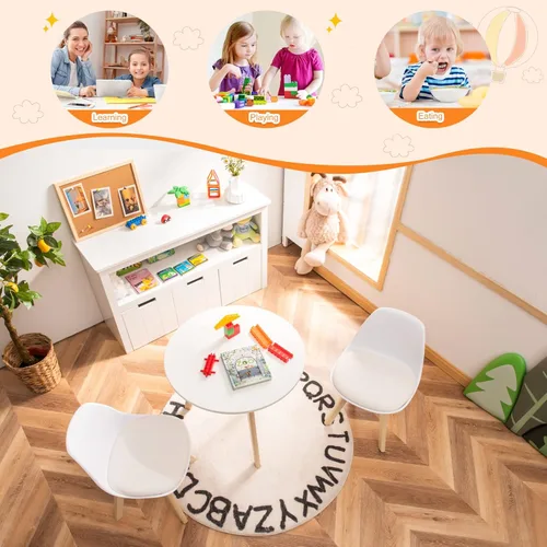 Miniatura 9 de KOTEK Juego de mesa y silla para niños, mesa de actividades para niños y 2 sillas con asiento acolchado para edades de 3 a 8 años, juego de mesa