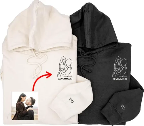 GODMERCH Sudaderas con capucha con fotos personalizadas, sudaderas con capucha bordada personalizada, regalos personalizados para hombres, regalos