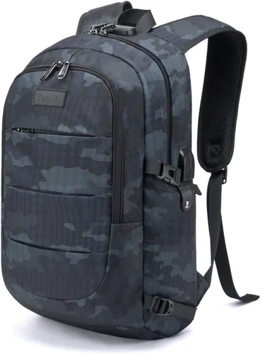 Miniatura 19 de Tzowla, mochila de viaje de negocios para computadora portátil de 15,6 a 17,3 pulgadas para mujeres, hombres y para regalar, A-Negro