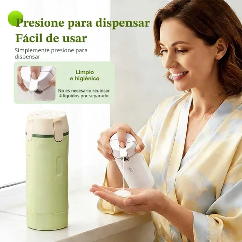 Miniatura 5 de Dispensador de viaje 4 en 1, paquete de 4 botellas de viaje para artículos de tocador, recipientes de tamaño de viaje a prueba de fugas, recipientes