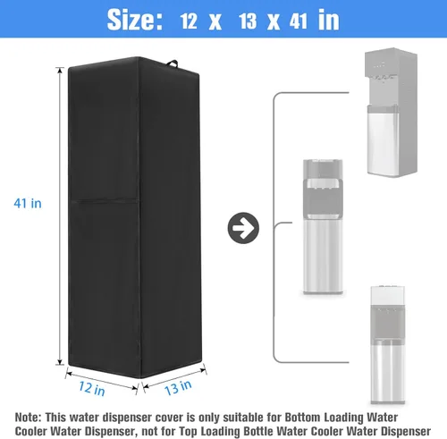 Miniatura 3 de Funda para dispensador de agua, cubierta para dispensador de agua caliente, fría y fría de 5 galones, 12 x 13 x 41 pulgadas (solo tapa)