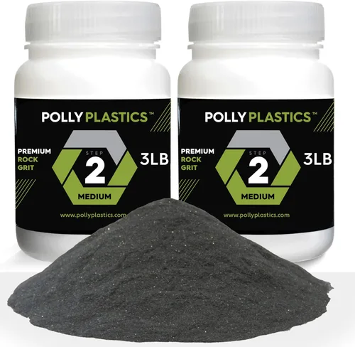 Miniatura 8 de Polly Plastics Rock Tumbler - Recambio de grano medio, grano medio de carburo de silicio 180/220, etapa 2 para rodar piedras (paquete de 2)