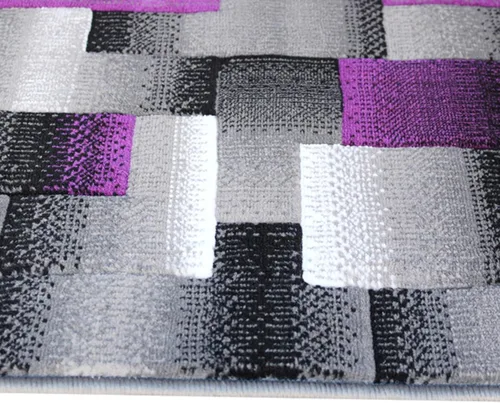 Miniatura 4 de Flash Furniture Elio Collection - Alfombra de área con patrón de bloques de color, alfombra de olefina azul de pelo alto, alfombra de área de 2 x 3