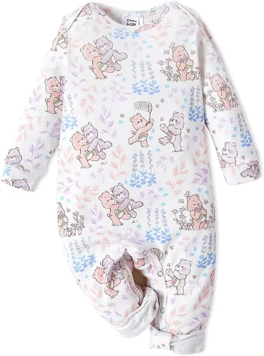 Miniatura 2 de AdoraCute by PatPat Care Bears - Conjunto de 3 mamelucos de algodón unisex de manga larga para bebé