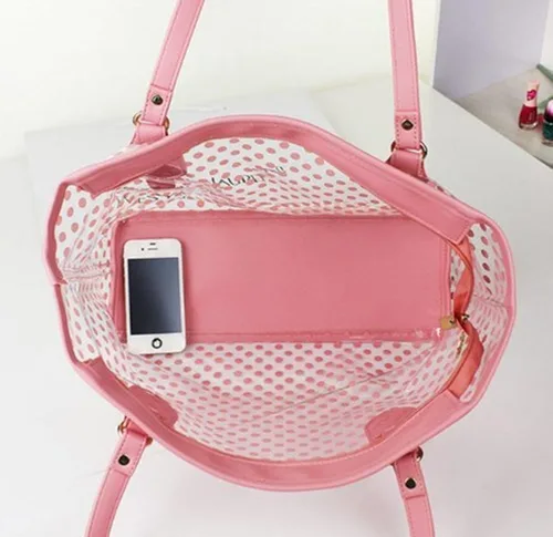 Miniatura 5 de FTSUCQ - Bolso de mano transparente para mujer diseño de lunares