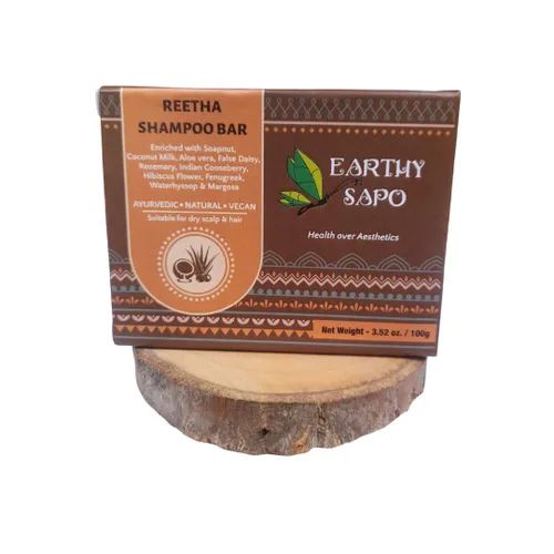 Miniatura 3 de Earthy Sapo Reetha - Barra de champú para cabello seco (Reetha, Aloevera y leche de coco) 3.52 oz /100 g (paquete de 1)