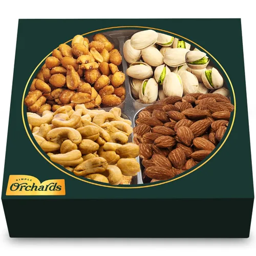 Cesta de regalo de frutos secos de la colección Gourmet Cravings, aperitivos kosher saludables, caja mixta de frutos secos premium bandeja de ramo