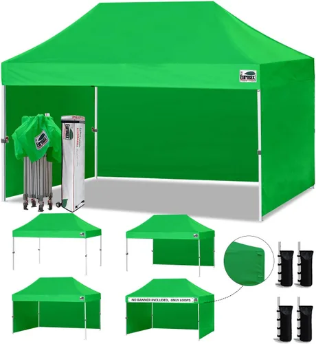Miniatura 46 de Eurmax Tienda de campaña desplegable de 8 x 8 de Estados Unidos, con bolsa rodante patentada sin puntas, 4 paredes extraíbles con cremallera, toldo
