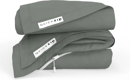 Miniatura 17 de QuickZip Paquete de Repuesto Fitted Plus: 1 Sábana Bajera (Base + Sábana con Cremallera) y 1 Sábana con Cremallera - Fácil de Cambiar, No se Sale