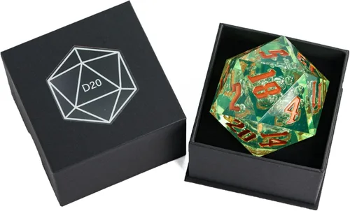 Miniatura 2 de Dados DND de 20 caras de 2.165 in, dados gigantes D20 D&D poliédricos D20 grandes con caja de regalo para Calabozos y Dragones, juegos de mesa RPG
