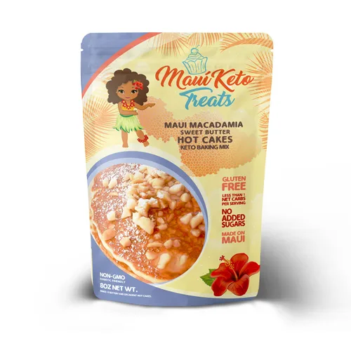 Maui Keto Treats Mezcla de pastel caliente de crema de mantequilla, sin gluten, baja en carbohidratos preparada con harina de almendras, 7.5 onzas