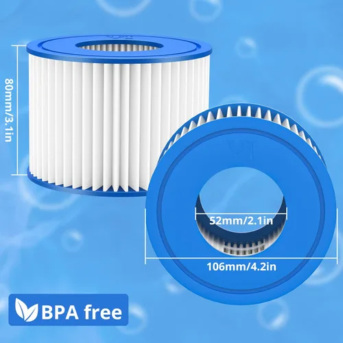 Miniatura 3 de Paquete de 12 filtros tipo VI. Cartucho de repuesto para filtro de bañera de hidromasaje y spa. Compatible con Coleman SaluSpa 90353E, 58323E