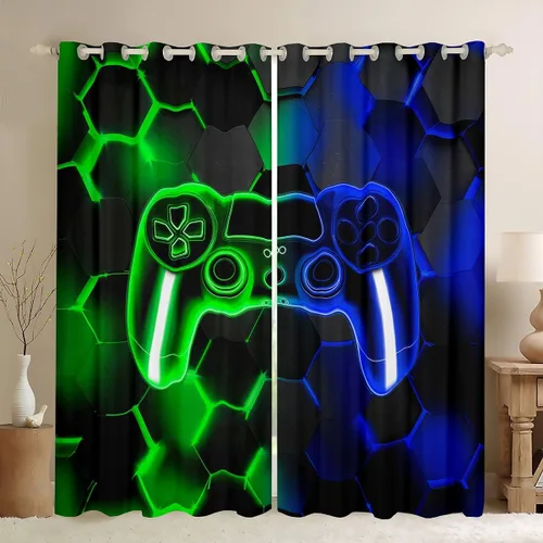 Miniatura 23 de Feelyou Cortinas de ventana para jugadores, cortinas de juego para niños, niñas y adolescentes, decoración de habitación, consola de juego, cortinas