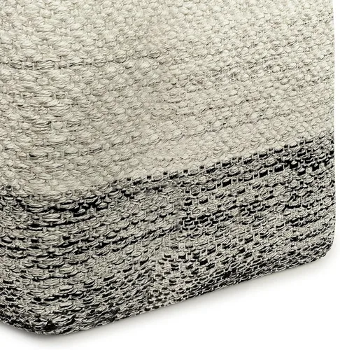 Miniatura 7 de SIMPLIHOME Macie Boho - Puf cuadrado tejido para exteriores/interiores en poliéster PET reciclado gris y blanco para sala de estar, dormitorio