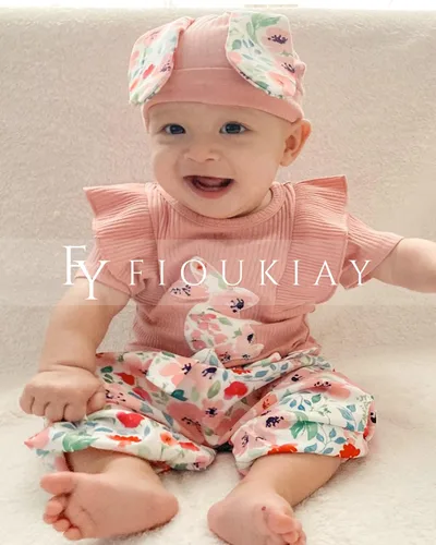 Miniatura 42 de fioukiay Conjunto de ropa de verano para bebés y niñas recién nacidas prematuros, mameluco, pantalones, diadema, conjunto de ropa para el verano