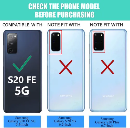Miniatura 2 de Funda para Galaxy S20 FE con protector de pantalla HD, [grado militar] Soporte de coche híbrido PC duro TPU suave a prueba de golpes funda