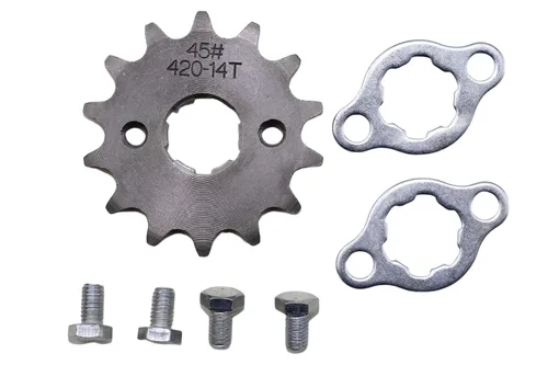 Miniatura 7 de Trkimal Motocicleta 420-10T Piñón delantero de 0.669 in para motocicleta de 50 cc, 70 cc, 90 cc, 110 cc, 125 cc, motocross, mini bicicleta, TaoTao