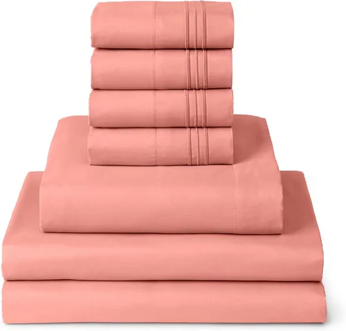 Miniatura 45 de Mellanni Juego de Sábanas Split King - Colección Icónica de 7 Piezas para Ropa de Cama, (Incluye 4 Fundas de Almohada), Bolsillo Profundo de 16 1394
